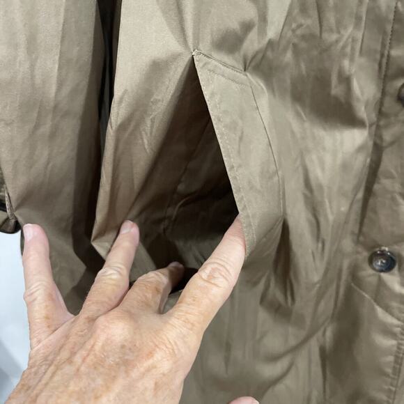 Vintage Rain Cheetahs Trench Coat Light Weight Brown Size 6 S/M Pockets Rain - Picture 5 of 11